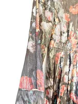 Anthropologie Caballero Floral Shimmer Deep V Maxi Dress thumbnail 4