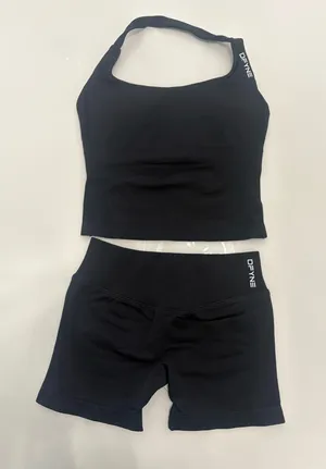 DFYNE set black small shorts and top new without tags thumbnail 1