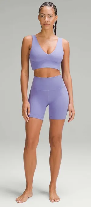 Lululemon align dark lavender set v neck bra and 6” shorts size 4/6 thumbnail 1