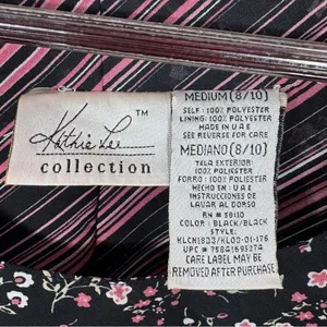 Vintage 90s Y2K Kathie Lee Floral Sleeveless Shift Maxi Dress Black Pink Medium thumbnail 10