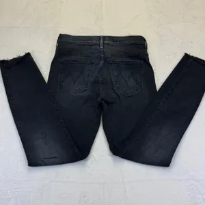MOTHER Stunner Zip‎ Ankle Step Fray Jeans All I Want Faded Black Skinny Size 26 thumbnail 2
