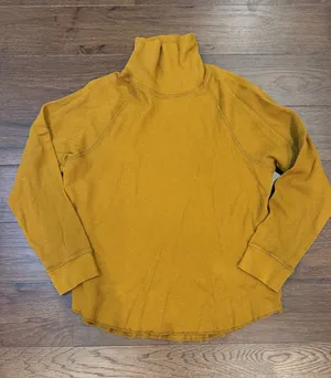Everlane Mustard Waffle-Knit Turtleneck Sweater Size Large - C68-018 thumbnail 1