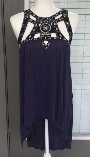 Free People purple vision quest embellished top thumbnail 5