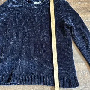 Orvis Classic Collection Navy Blue Chenille Knit Crew Neck Sweater XL thumbnail 4