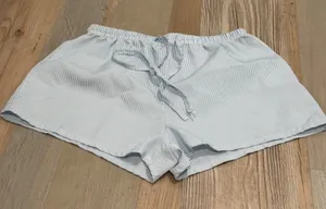 Striped Seersucker Style Pajama Shorts Size Small Blue White Sleepwear Lounge thumbnail 1