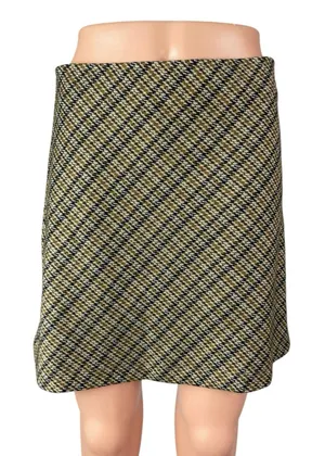 Free People Women's Multicolor Plaid Check High Rise Mini Flare A-Line Skirt M thumbnail 1