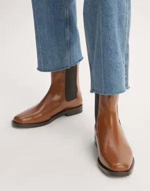 Everlane Chelsea Boot Women Size 8 Brown Leather Square‎ Toe Minimalist thumbnail 1
