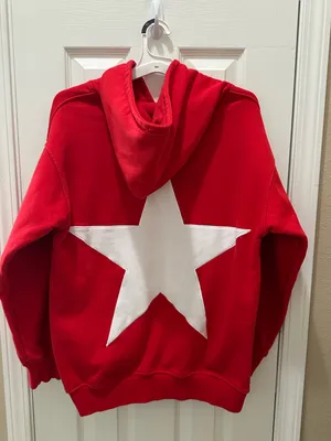 Aelfric Eden Star Color Contrast Oversized Hoodie size XS red thumbnail 2
