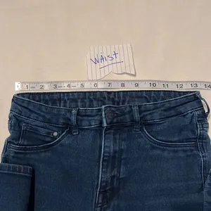 H&M size 29 dark blue denim high waist stretch jeggings EUC thumbnail 6