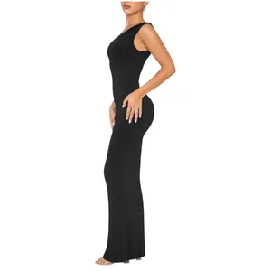 NWT REORIA Womens One Shoulder Formal Maxi Dress Black Ribbed Bodycon XS thumbnail 2