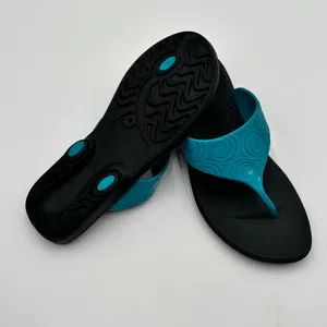 NEW Okabashi Womens ML 8/9 Flip Flop Thongs Sandal Blue Arch Support Made in USA thumbnail 2