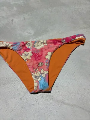Kikirio Floral Bikini Bottom - Orange & Pink Floral small thumbnail 5