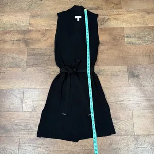 Calvin Klein Black Belted Sleeveless Cardigan Belted Duster thumbnail 13