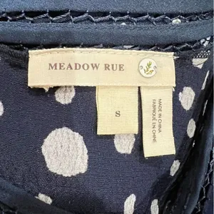 Anthropologie Meadow Rue Blue Polka Dot Sanna Top Women’s Small thumbnail 3