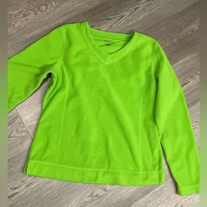 Tek Gear Women's Pullover V Neck Long Sleeve Sweatshirt Neon Green Size Medium thumbnail 1