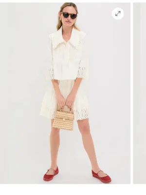 Tuckernuck Cream A-Line Skirt Adele Linen Ivory thumbnail 4