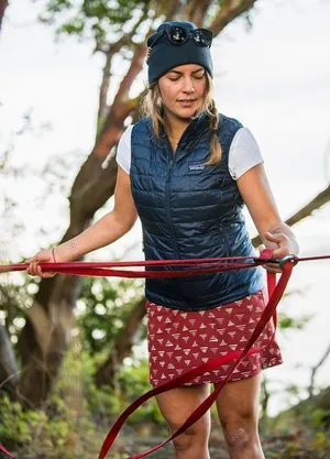 Title Nine Breakthrough Skort Sea Triangle Red Gorpcore Hiking Womens Large‎ thumbnail 1