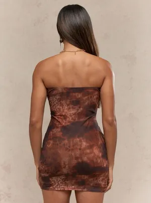 Missguided Brown Strapless Cutout Dress S thumbnail 2