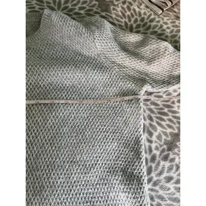 Loft Gray Knit Crew Neck Sweater Medium Elevated Basic Preppy Cozy Minimalist thumbnail 4