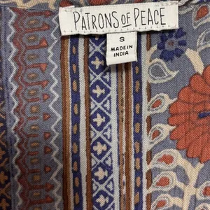 Patrons of Peace Maxi Dress Womens S Blue Floral Faux‎ Wrap Festival Boho thumbnail 7