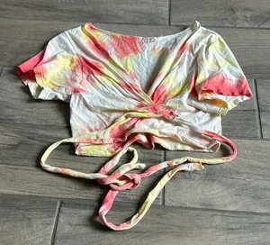 Tie dye wrap top Yellow thumbnail 1