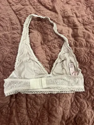 XS Victoria's Secret White Lace Halter Bralette thumbnail 2
