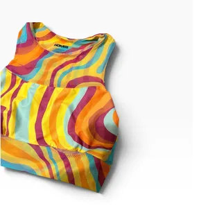 Hoka women's Race day pocket sports bra Multi Color size Small thumbnail 3