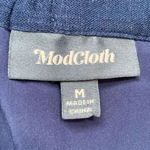ModCloth Skirt Navy Blue Patch Pocket Straight Knee Length Pencil‎ Nautical Prep thumbnail 7