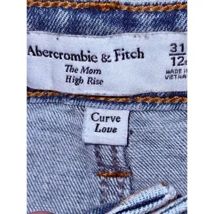 Abercrombie & Fitch Curve Love Mom High Rise Blue Denim Jeans Womens Size 31 12 thumbnail 4