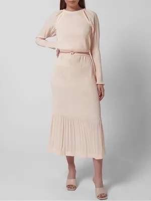 NEW Jonathan Simkhai Women’s Mia Plisse Skirt Sandstone thumbnail 3