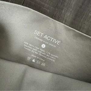 SET Active Seamless Leggings Light Oatmeal Beige Size Small thumbnail 3