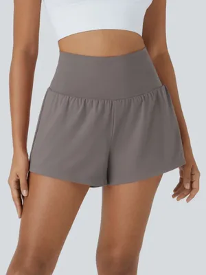 Halara SoftlyZero Airy 2-in-1 Shorts Steeple Gray Pockets Medium 4.5 inseam thumbnail 1