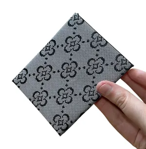 Card wallet gray black embroidered detail double open fidget thumbnail 1