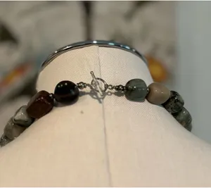 Handmade Agate square bead necklace. 17 1/2” thumbnail 4