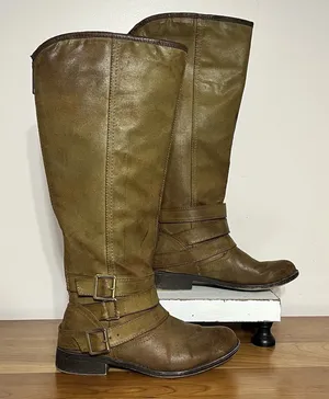Madden Girl Knee High Campuswc‎ Riding Boots Tan Women's Size 7.5M thumbnail 1