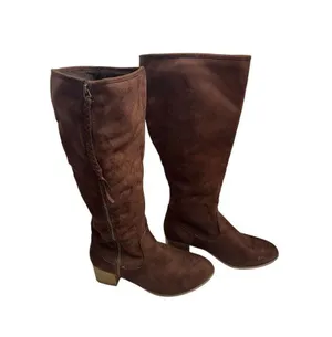 JG Womens Brown Zippered Braided Tassel Boots Size 8.5 Lined SEE DESCRIPTION thumbnail 1