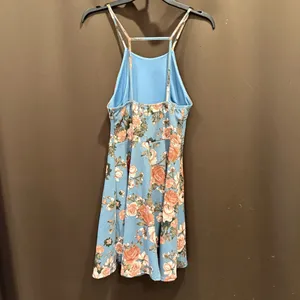 Blu Pepper Floral Strappy Mini Dress - Blue and Peach, Size Small EUC thumbnail 2