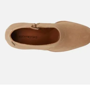 NEW $139 Lucky Brand Women's Pellyon Cortado Tan Suede Ankle Boots 9.5 Leather thumbnail 6
