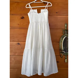 Lulus Simplicity and Sweetness White Sleeveless Tiered Midi Dress Weekend Size M thumbnail 4
