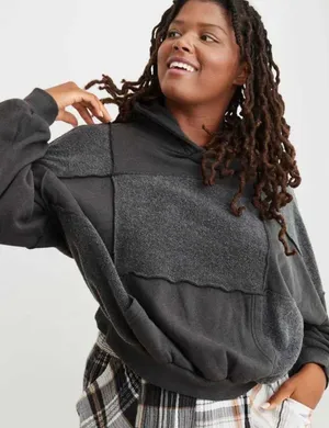 Aerie Sherpa Patch Work Hoodie s thumbnail 1
