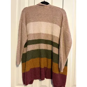 Altar'd State Striped Open Front‎ Cardigan Sweater Womens S M Cozy Knit Pockets thumbnail 6
