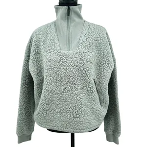 Backcountry Sherpa Fleece‎ Quarter Zip Pullover Sage Gray Medium Gorpcore Cozy thumbnail 2