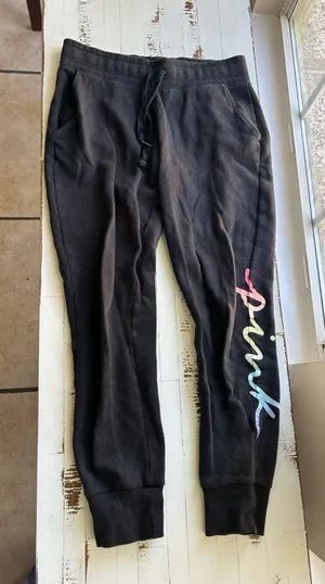 PINK - Victoria's Secret black lounge pant joggers thumbnail 1