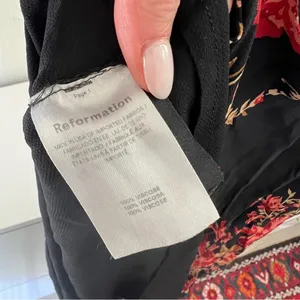 Reformation Parma Maxi Dress in Black with Roses thumbnail 9