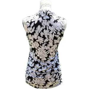 A Pea In The Pod sleeveless Maternity blouse‎ black white floral Medium thumbnail 3