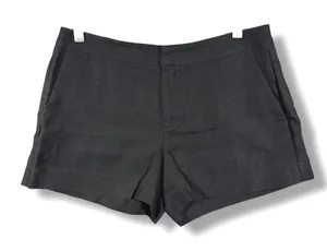 Joie Black Caviar Linen Catia Shorts Zip Fly Side Pocket Womens Size 4 thumbnail 1