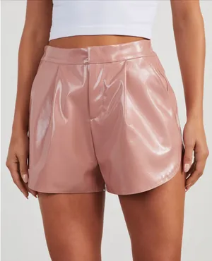 Vici vegan leather blush shorts thumbnail 2