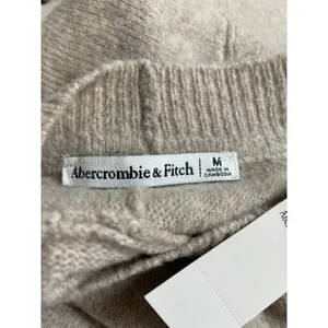 NEW Abercrombie & Fitch Beige Wool Knit Short Sleeve Mini Sweater Dress Size M thumbnail 6