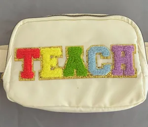 Cream 'TEACH' Patch Crossbody Bag thumbnail 1