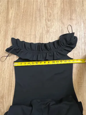 Zara Black One-Shoulder Ruffle Sheath Dress thumbnail 5